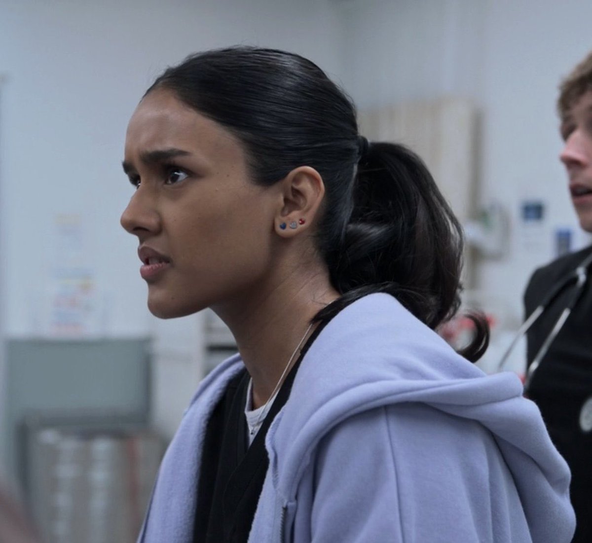 waystarks's tweet image. i keep thinking about javadi's cute little fourth of july earring stack oh my sweet girl :(