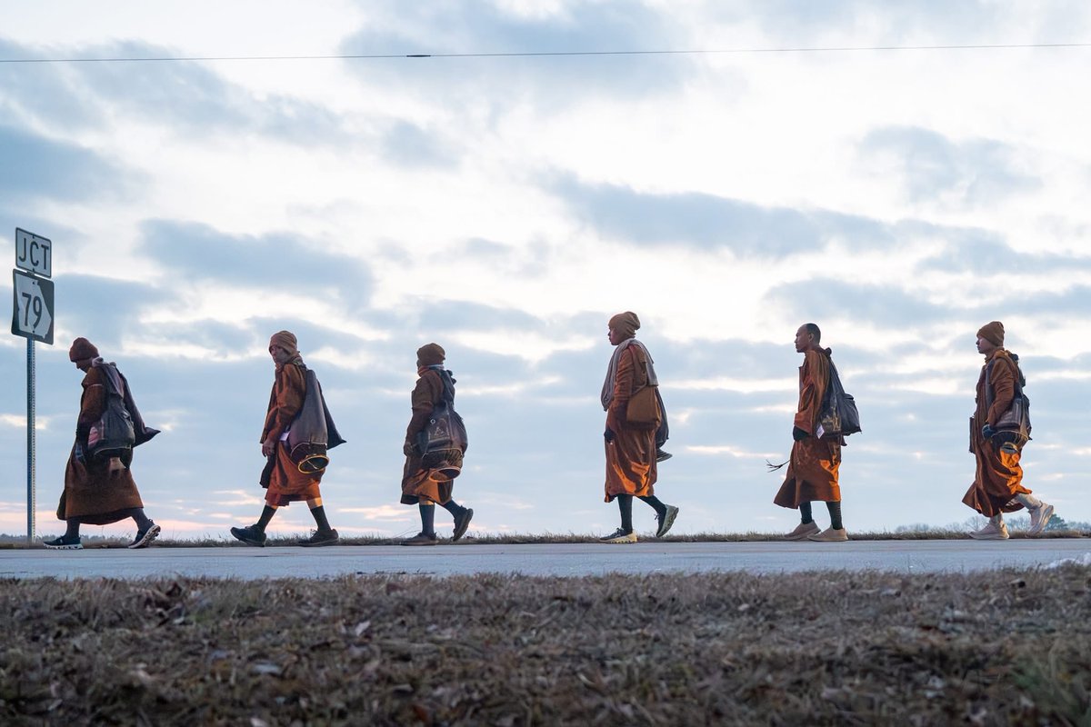 ThaiEnquirer's tweet photo. Buddhist monks reach South Carolina on 77th day of 2,300-mile ‘Walk for Peace’ across US

A group of Buddhist monks undertaking a long-distance walking pilgrimage across the United States has reached South Carolina, continuing their journey from Texas to Washington, D.C., to promote peace, compassion and non-violence.

Now on day 77 of the 120-day trek, the monks are scheduled to walk into the centre of Columbia on Saturday, January 10, and hold a Peace Gathering at the South Carolina State House. Organisers said the group will assemble in the early afternoon at a riverside park in West Columbia before walking together to the state capitol, inviting members of the public to join.

The group of about two dozen monks began the “Walk for Peace” in Fort Worth, Texas, on Oct 26 and is covering an estimated 2,300 miles on foot to the US capital. The journey has drawn widespread attention, with hundreds of supporters greeting the monks along the route and more than 400,000 followers tracking their progress on social media.

The monks regularly share updates, reflections and poetry online and are accompanied by a dog named Aloka, whose name comes from a Sanskrit word meaning “enlightenment,” and which has become a symbol of the walk.

The pilgrimage has faced challenges, including physical strain and safety risks. In December, a truck struck the group’s escort vehicle in Texas, pushing it into two monks and leaving one seriously injured. Organisers said the injured monk is expected to recover following surgery.

Despite the hardships and occasional differing views encountered along the way, organisers have stressed that the walk is not about politics or religious conversion, but about encouraging unity, compassion and mutual understanding, reflecting Buddhism’s long tradition of peace activism.

#Thailand #US #Buddhism #WalkForPeace