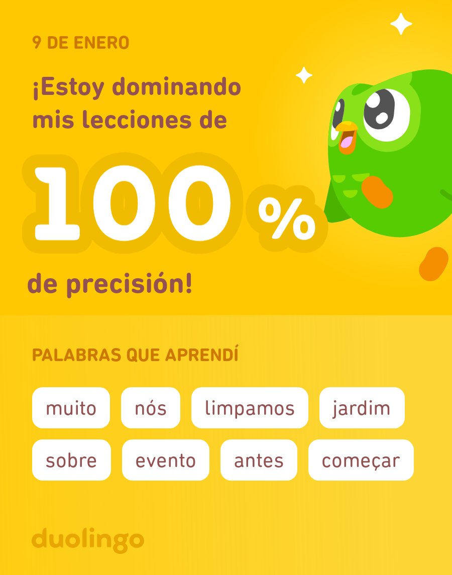 JuanMu372's tweet photo. ¡Estoy aprendiendo portugués en Duolingo! Es gratis, divertido y efectivo. https://t.co/8RDvBHAf13
