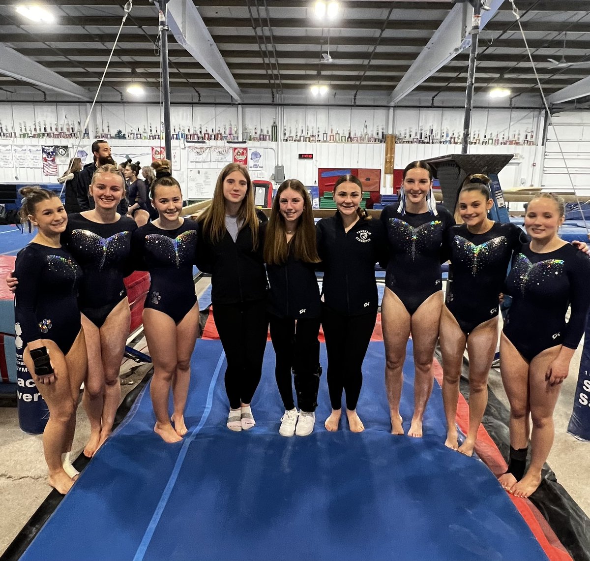 fhs_gymnastics's tweet photo. Franklin comes out on top with a win against Foxboro. 136.9 to 133.15. It really came together. So proud - details in pic. @FHSSports @HockomockSports @MetroWestSports @milforddaily @FHSPantherbook https://t.co/Ar1W4pbyGw