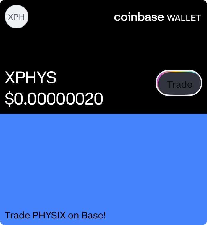 Check out PHYSIX on Base! Use my link to join in on the fun and trade with live price charts. wallet.coinbase.com/links/il5APayY…