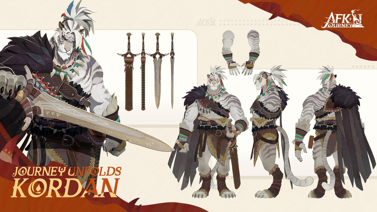 AFK_Journey's tweet photo. Journey Unfolds: Kordan

Kordan’s scars hold a long history of tradition, where the strong survive and the weak fall.

Having lost both his family and his faith, all that remains for him to hold on to are his blades. #AFKJourney https://t.co/2gPXElZDLS