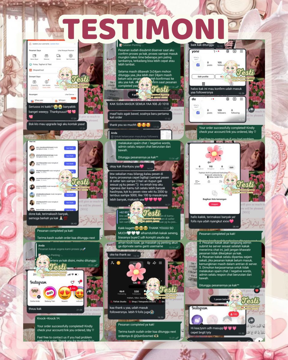 shuwters's tweet photo. Pagii temans ♡
 𐙚˚࿔ Quinaressa 𝜗𝜚˚⋆──ready jual followers likes views ig tiktok shopee instagram indonesia indo like view foll follower jasa buzzer comment beli komen murah upfolls tt wts wtb folls~ RIBUAN TESTIMONI✨
╰┈➤ORDER WA 087860750006 // TESTI DI IG: QUINARESSA https://t.co/7FdXGCWt7a