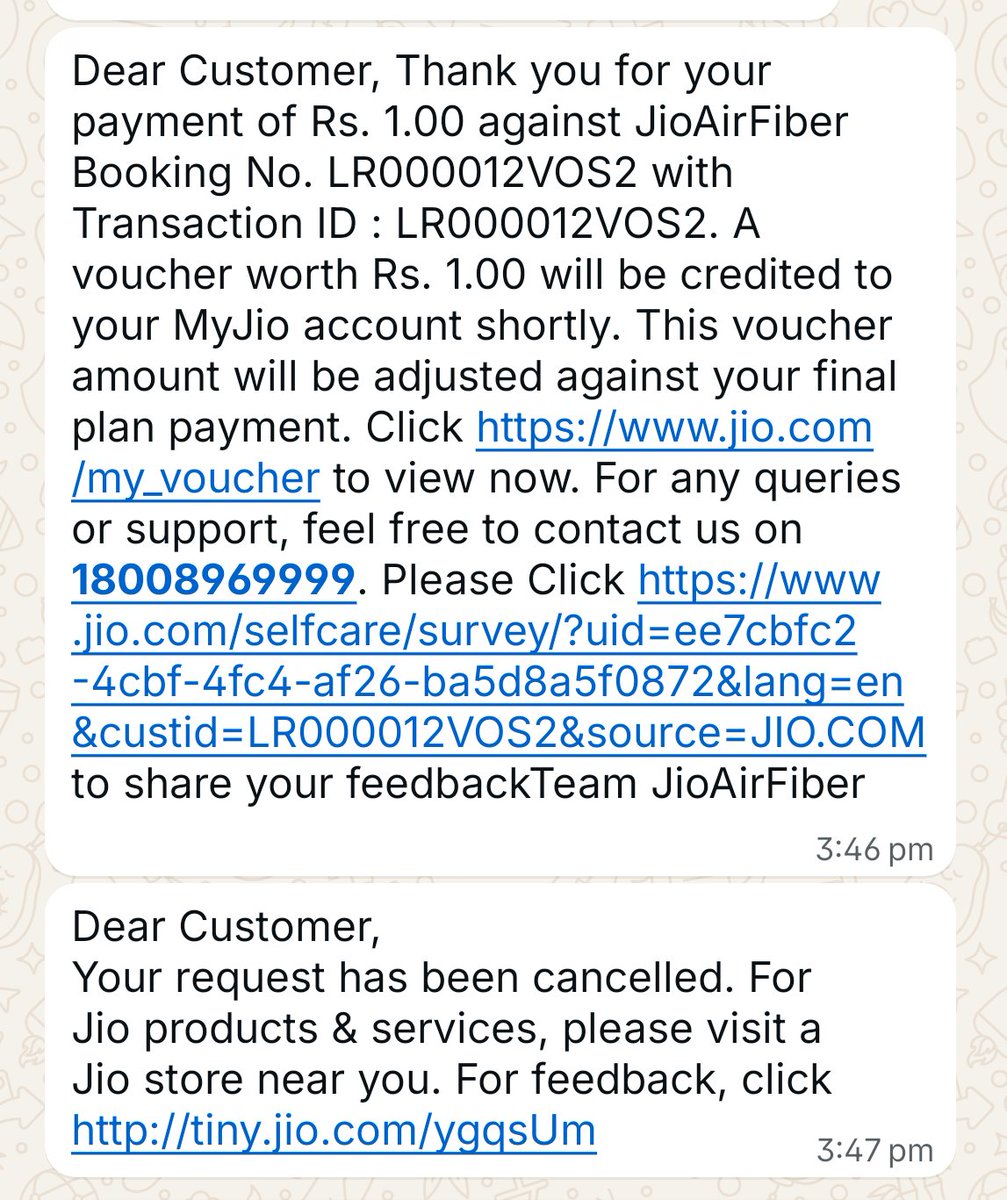 ErBVajpayee's tweet photo. @reliancejio @JioCare @RIL_Updates @RelianceEnt @ril_foundation I booked jio fibre connection using 50 days trail banner offered to me via jio app,now field representative cancld bukng &amp; sayng that offer is not running &amp; he can only give 600 rupees connection.R u guys doing fraud https://t.co/NsuDuhjUQH