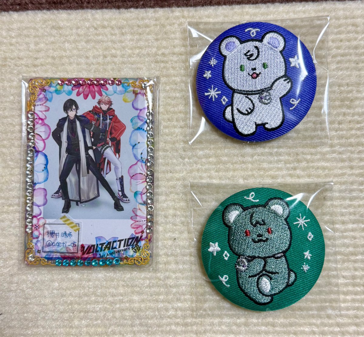 aceti_'s tweet photo. @a

にじさんじ VOLTACTION 3SKM 刺繍  缶バッジ

譲 画像1

求 画像2

郵送･手渡し
お手数をおかけ致しますが、🌈のお取引は鍵垢で行っているため、プロフのIDへフォロリク後に該当ポストにお声掛けください🙇‍♂️
こちらは後ほど削除致します https://t.co/tBMCnSWuGE