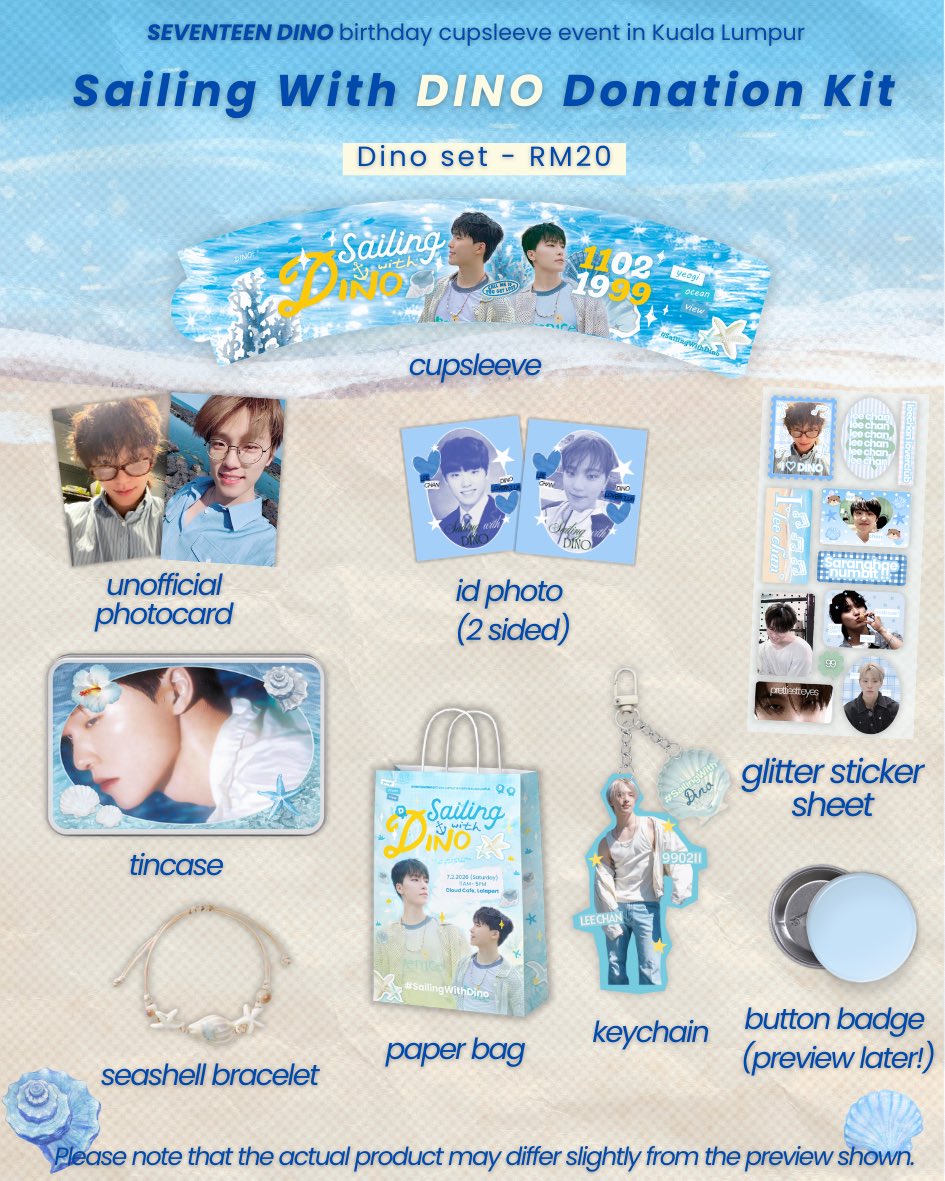 🌊⚓ SAILING WITH DINO Donation Kit is finally here!
Celebrate Dino’s birthday with our ocean themed goodies &amp; fanmade items 💎
Limited sets available <3 don’t miss out! 🩵 

🌊 Grab your Donation Kit here: docs.google.com/forms/d/e/1FAI… 

#SailingWithDino 
#디노 #DINO #이찬 #ディノ