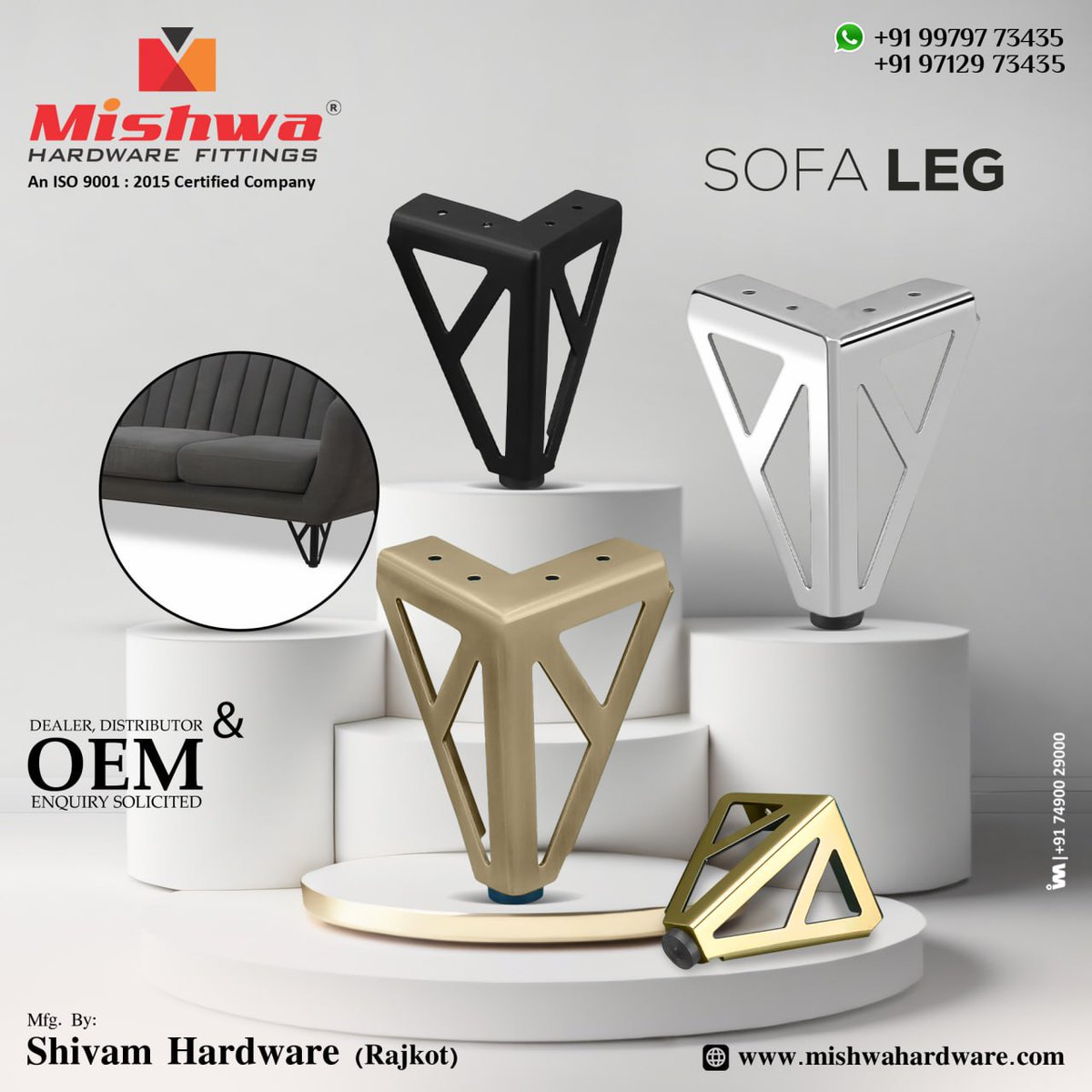 ibais_hardware's tweet image. SHIVAM HARDWARE (RAJKOT)

For enquiry via WhatsApp click:
ibais.biz/9979773435

Mr. Shubham Pansuriya - 99797 73435
Mr. Rajesh Pansuriya - 97129 73435
#sofaleg #sofadesign #sofalegdesign #hardwarefitting #hardwareaccessories #architecturalhardware
.
@ibais_hardware