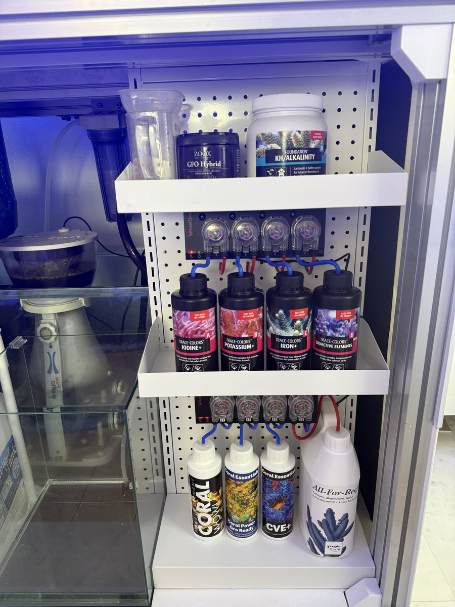 Blue_aqa's tweet image. ドーシングポンプ2台目つけれたぁ😮‍💨
水槽台に頭打つしもう満身創痍w