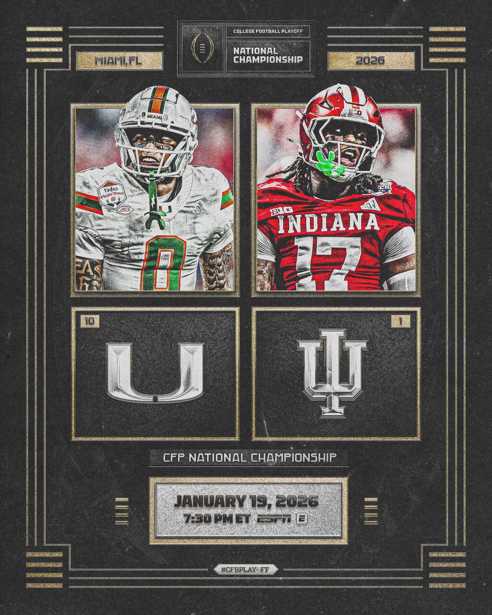 CFBPlayoff's tweet image. THE CFP NATIONAL CHAMPIONSHIP IS SET🏆

#CFBPlayoff x #NationalChampionship