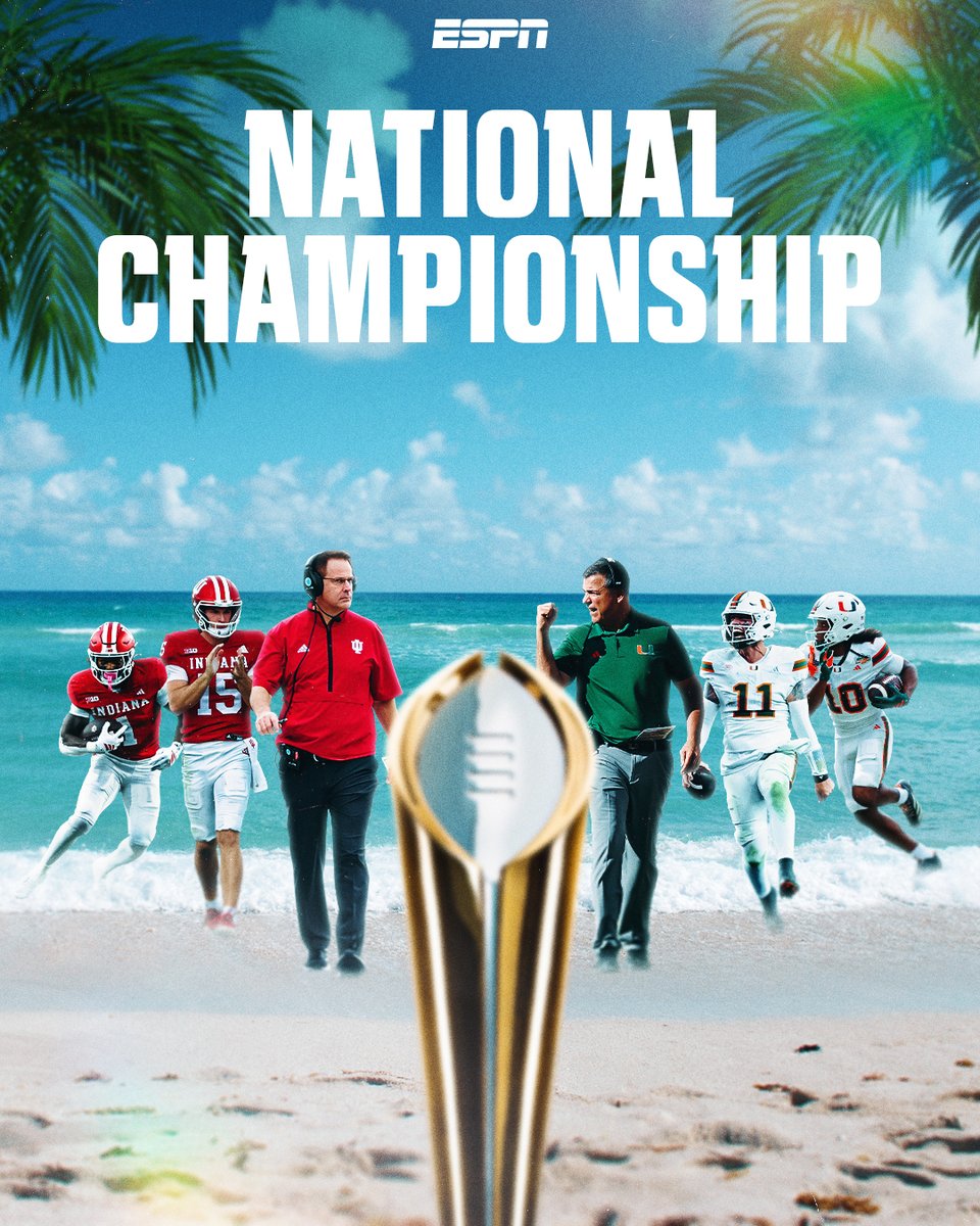 espn's tweet image. BACK TO THEIR ROOTS 🌴

Fernando Mendoza and Carson Beck return to Florida for a chance to lead their teams to a national title 🏆