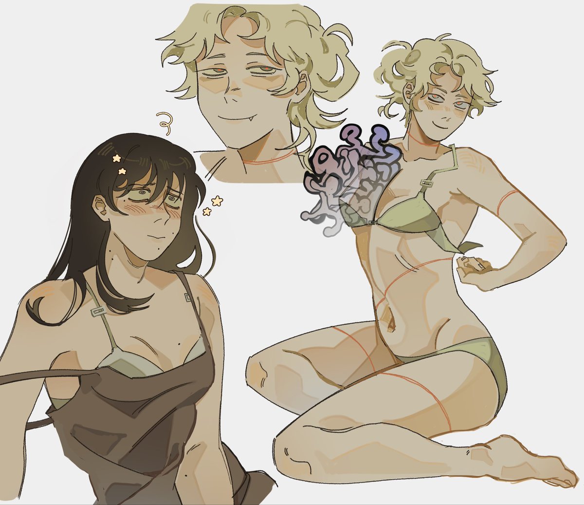 rotten_morgue's tweet image. Yoshikaru but they’re girls for an amazing reason #TSHD