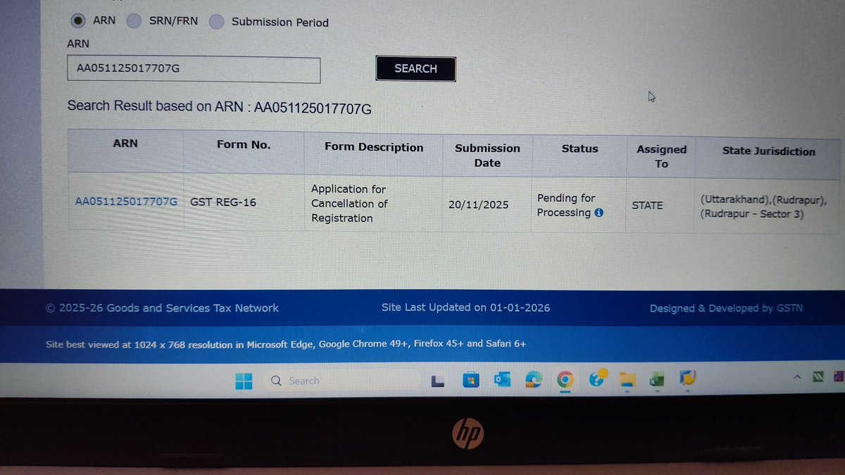 haresh252's tweet photo. Dear @Infosys_GSTN  my application for cancellation of registration is still pending from the last 2 months @GST_Council @FinMinIndia https://t.co/gwdhmP5uO2