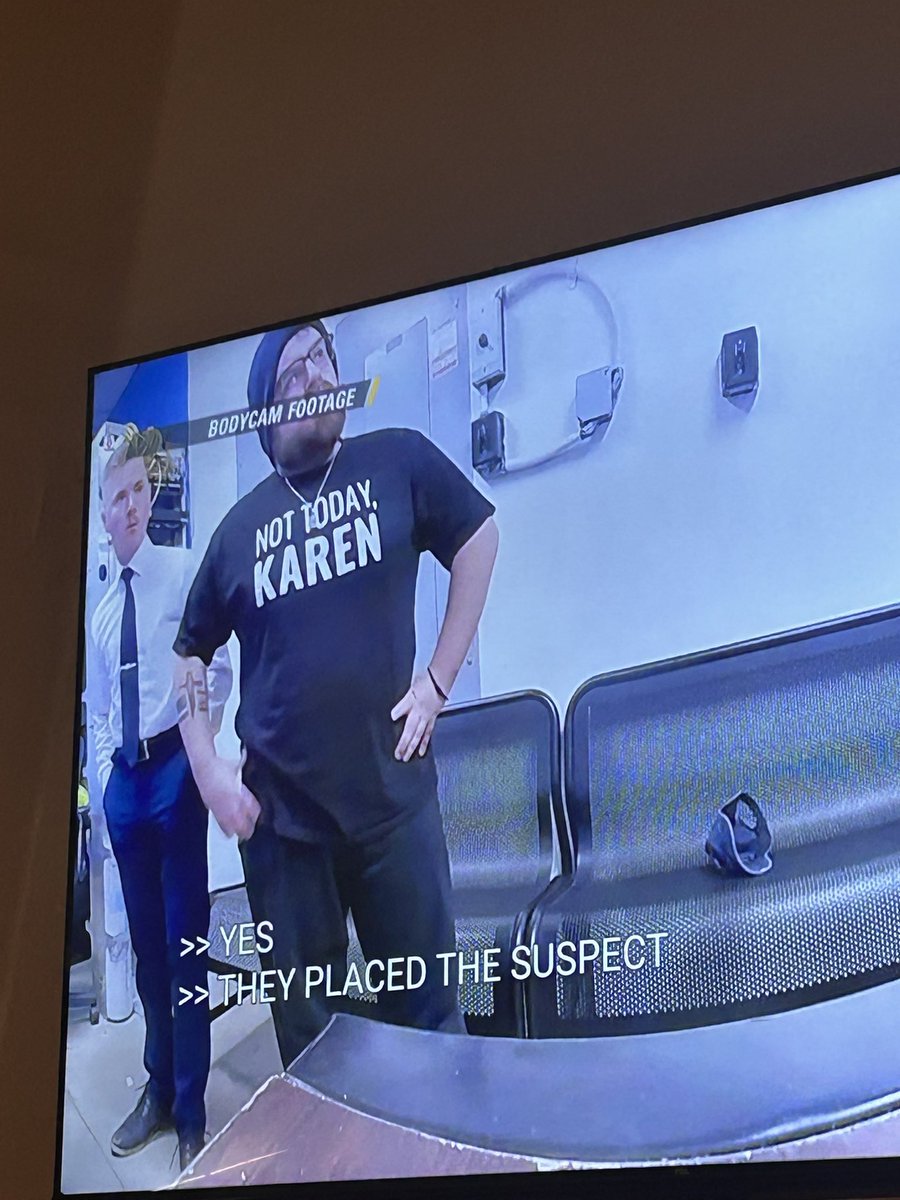 kkofcal's tweet photo. @OfficialOPLive love the security guard T-shirt. I have the same sticker on my water bottle. I always introduce myself as Karen- NOT a Karen! https://t.co/aKbLNESaOg