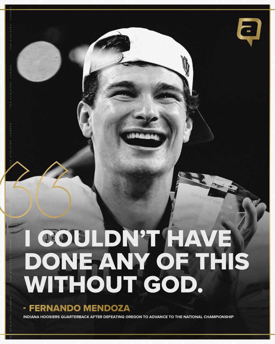 AthletesCorner_'s tweet image. One more game for the Hoosiers ‼️

A dream season, led by Heisman winner @qb_fernando has one more chapter to be written and the glory always goes to God 🙌