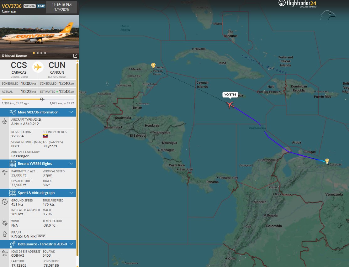 FlconEYES's tweet photo. No enttienden de ninguna manera...🧐
Siguen jugando duro y subestimando todas las oportunidades.

Los de #Mexico en #Yucatan andan desesperados por una probadita a ver a que sabe lo de #Caracas🤣🤣🤣

#AvGeek #ADSB #planespotting #9Jan https://t.co/m6opsCZyRC