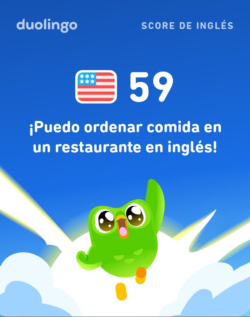 UrielGaDi's tweet photo. ¡Mi Score de inglés en Duolingo es de 59! https://t.co/oNEdoxq7wj