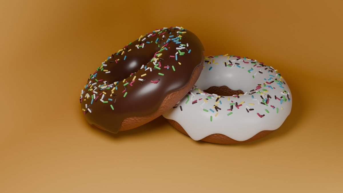 910neco's tweet image. ドーナツ🍩

昨日より少しレベルアップ

カラースプレーをたっぷり
ランダムに配置したり

チョコの統一じゃないたらし方も
勉強になった

#blender #b3d #donut