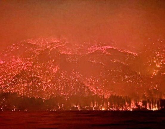 Esto es la Patagonia incendiándose mientras Milei ofrece ayuda militar y económica a Estados Unidos para conseguir sus objetivos. Así se ve Argentina, chicos. Votaron por un demente.