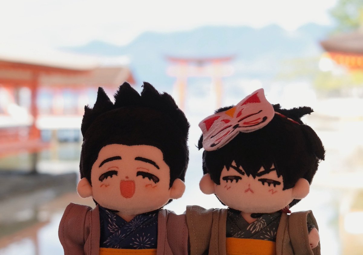 바다 위의 신사에 갔어요