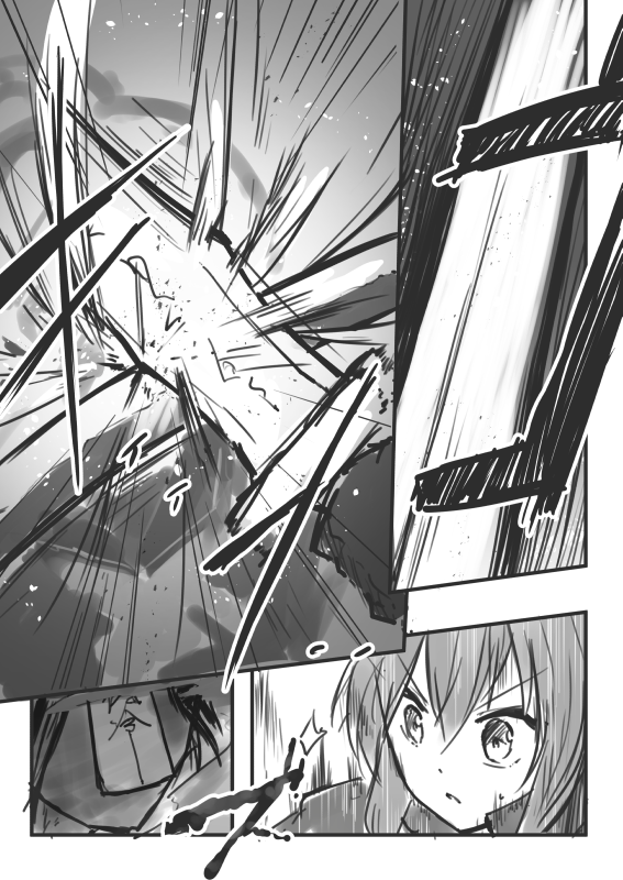 @ktm_wall 昨日がっさがっさ描いてた壺の模擬戦(蒼ちゃんVS雫芽ちゃん)落書き漫画、描きたいとこだけ描いてセリフ端折ったり、憑霊勝手に描いたりしてるので二次創作です。元のロールはツリーに…… 