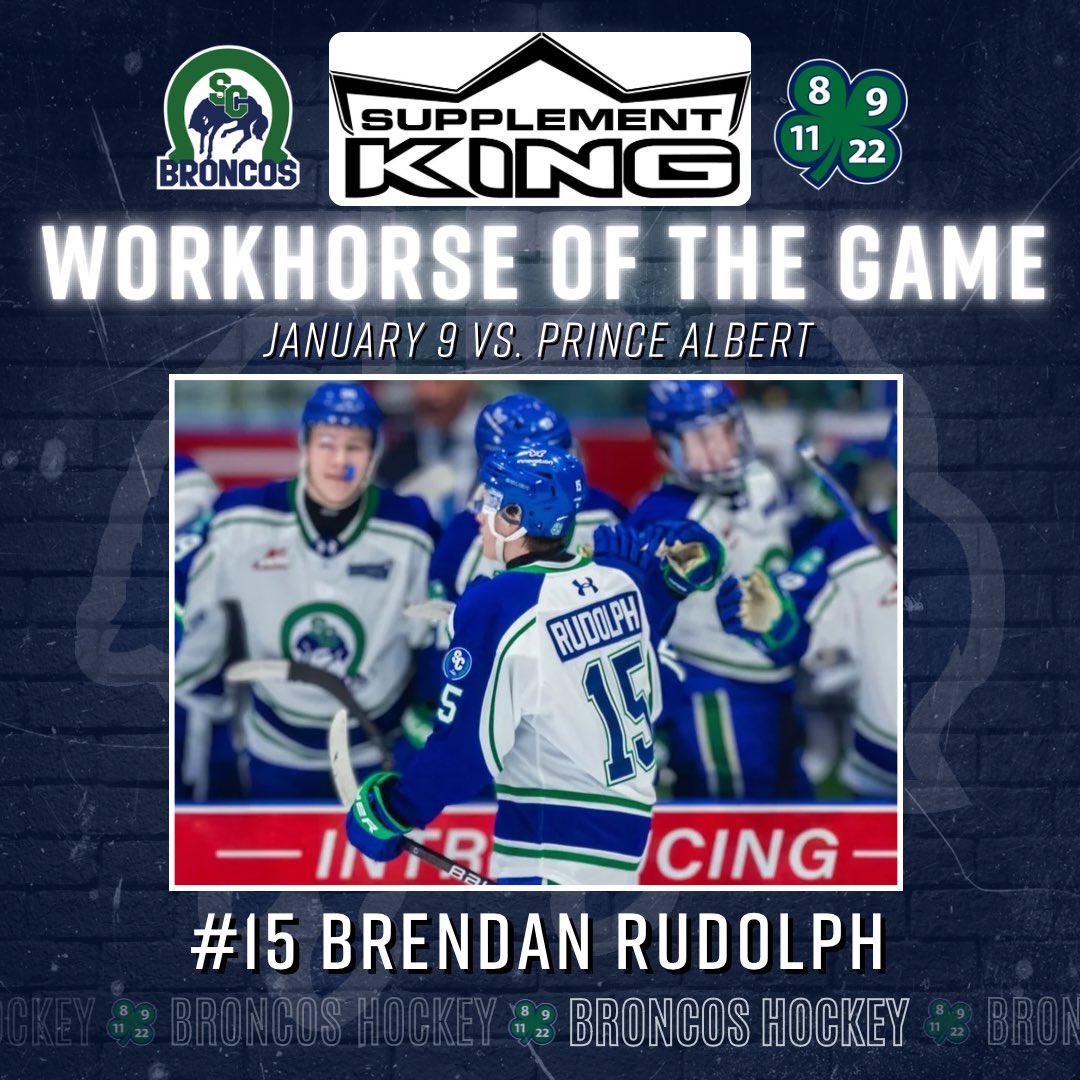 SCBroncos's tweet photo. #15 Brendan Rudolph is the Supplement King Workhorse of the Game!🐴💪🏻

#BroncosHockey #WeAreAllBroncos https://t.co/UdZTVW8bXV
