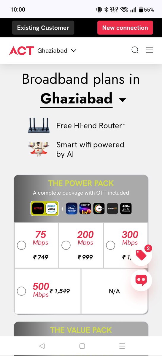 Rink_Kumar's tweet photo. @ACTFibernet is your website updated. It's 999 for 200 mbps but when I connect with local ACT team they are asking for 1099 (attached for your reference). This is pathetic and it's very difficult to reach to your customer care. https://t.co/l57Hc74d69