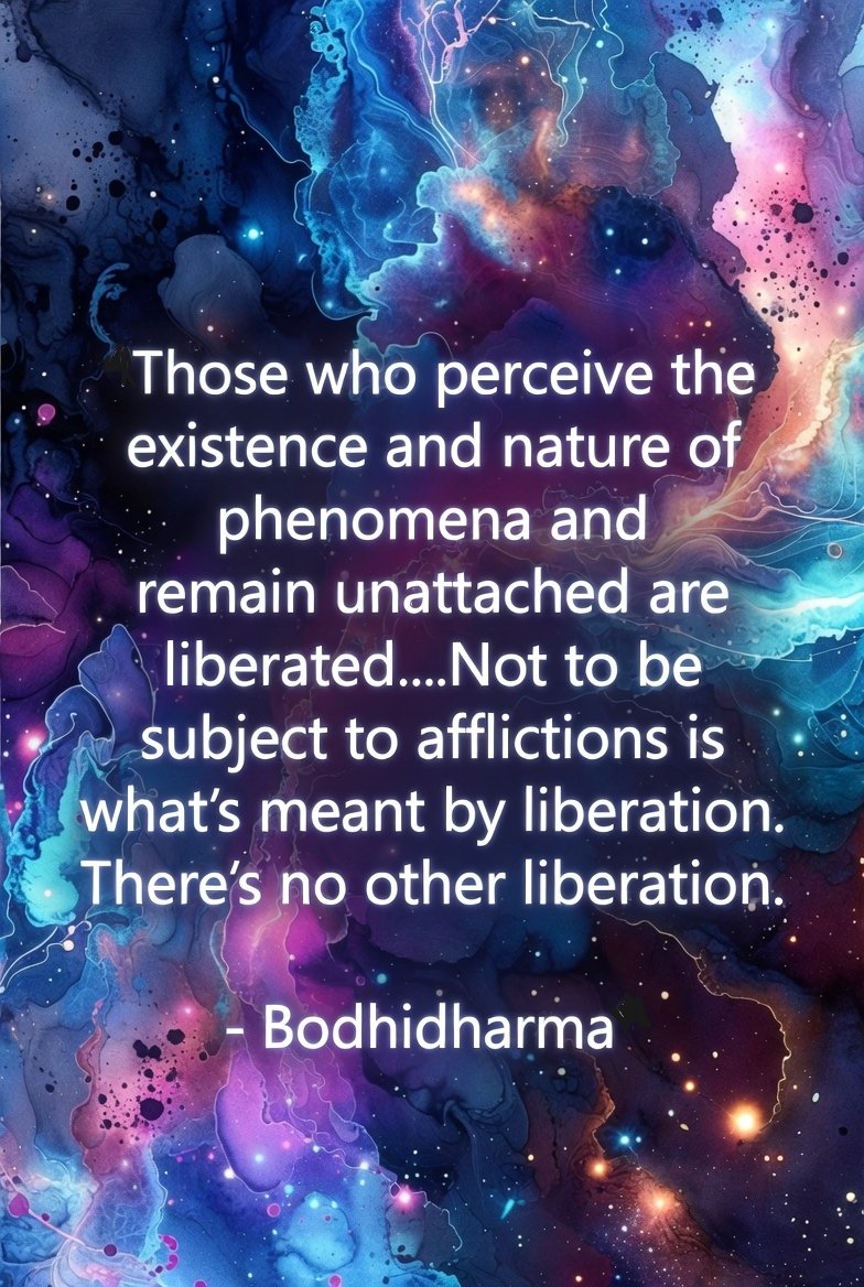 CallsToMind's tweet photo. Those who perceive the existence and nature of phenomena and remain unattached are liberated...Not to be subject to afflictions is what’s meant by liberation. There’s no other liberation.
- Bodhidharma
#Zen #Chan #mushin #nomind
#noself #Śūnyatā #emptiness #Tathātā #Suchness #thusness #Nibbāna #Nirvāna #Dhamma #svabhāva #ZenBuddhism #rigpa #kensho #enlightenment #Vimutti #awakening #nonduality #Satori #middleway #spiritualawakening #nondual #oneness #awareness #spiritualawareness #zenquotes #ChanBuddhism #Bodhidharma #mindfulness #Buddhistwisdom #theway #Buddhistquotes #Buddhasteachings
#Buddhistteachings #spiritualjourney #nondualism #spiritualwisdom #nirvana #Buddhism #enlightenmentpath #insightmeditation #vipassana #enlightenmentjourney #meditation #callstomind