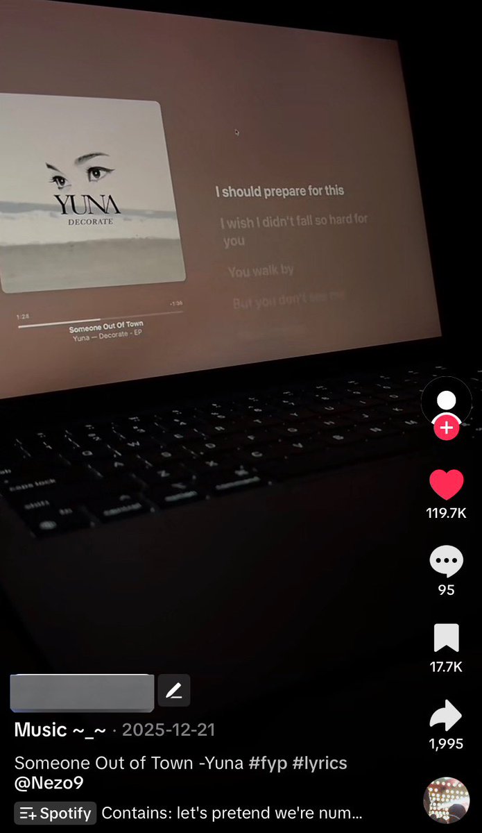 yuna_daily's tweet photo. @yunamusic’s 2011 track “Someone Out Of Town” is currently going viral on TikTok, with various trends created by users. The sound has accumulated over 300k videos so far. 🎉

The track has received a total of 500k streams on Spotify over the past five days. 🤍 #yunationals https://t.co/SiNf2Xxe3e