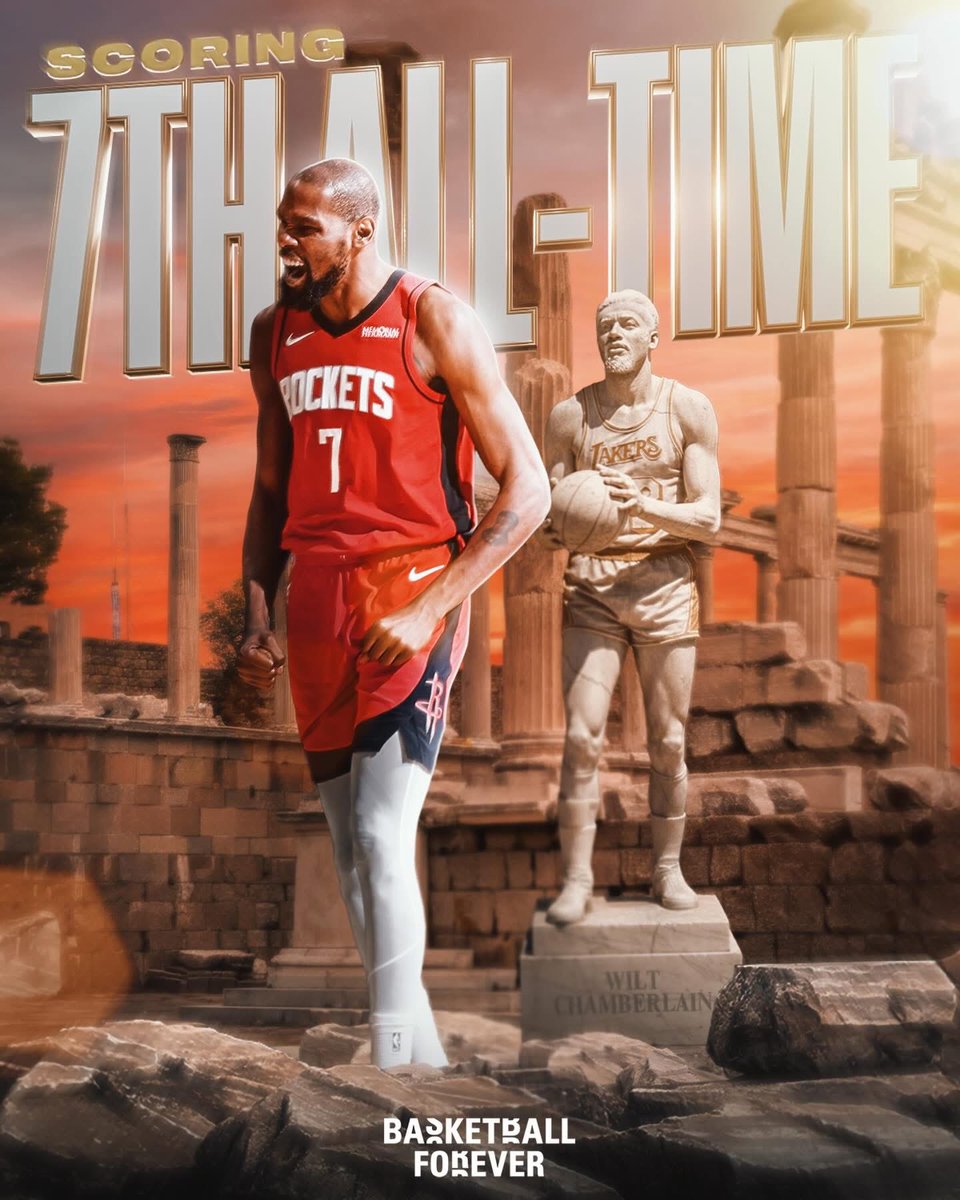 bballforever_'s tweet image. BREAKING: Kevin Durant SURPASSES Wilt Chamberlain for 7th on the NBA ALL-TIME scoring list 🙌🔥