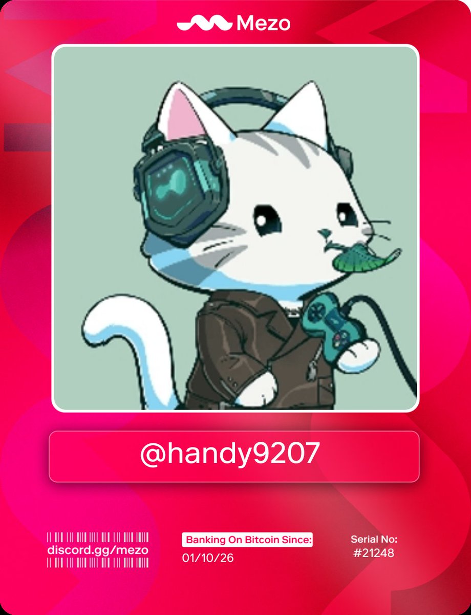 One of the few. One of the early. One of the first inside The Bitcoin  Banking Experience. @MezoNetwork Bankcard claimed in https://t.co/duf97SZCqX