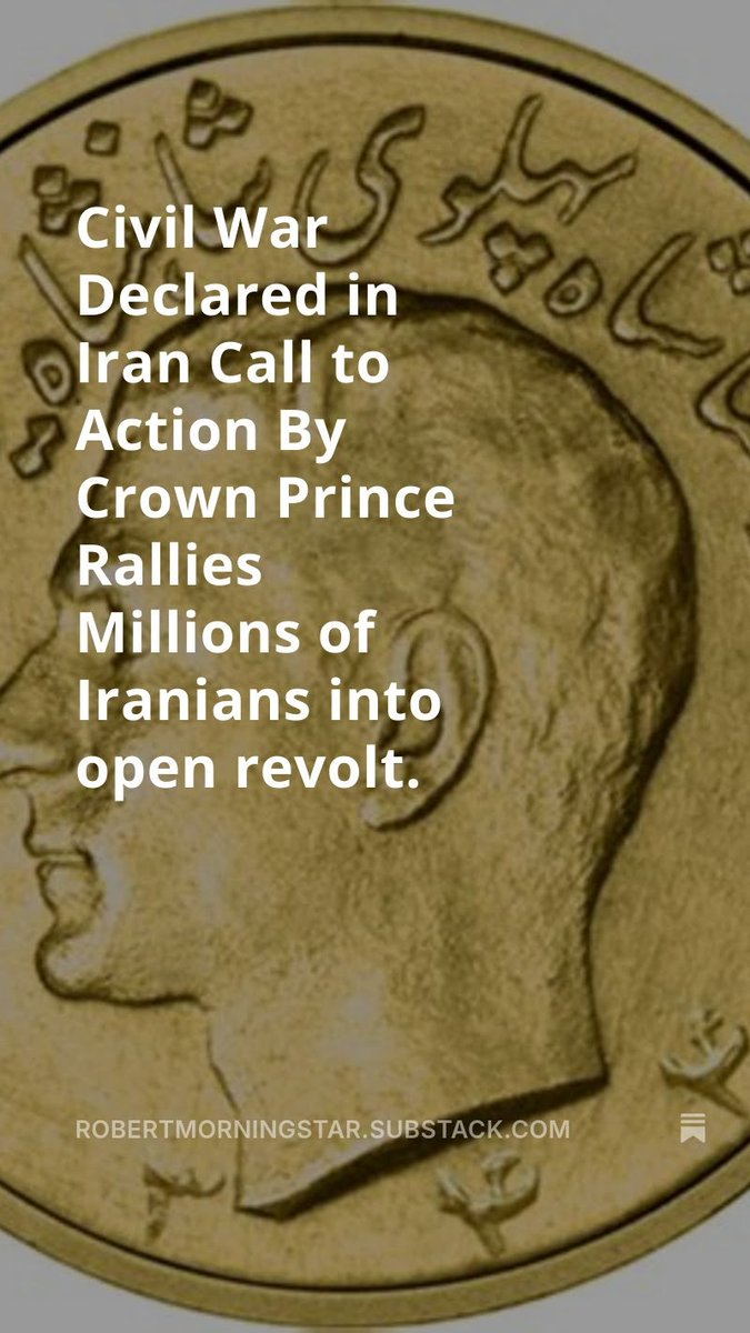 RobMorningstar's tweet image. Civil War Declared in Iran

Call to Action By Crown Prince Rallies Millions of Iranians into Open Revolt open.substack.com/pub/robertmorn…
#CBSNewYork #ABC #ABC7NY #ABC7  #ABCWorldNews  #FoxNews @detroitnews @BostonGlobe @CBCNews @NBCNews @BBCWorld @CBC @SkyNews @FoxNews @Reuters @BBCNews