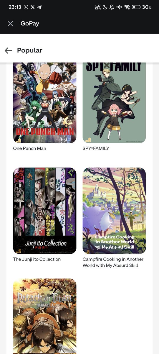 saicioni's tweet image. Iseng buka GoPay malah nemu anime yang lagi viral. Kualitas streaming-nya stabil banget, visualnya juga bening parah.