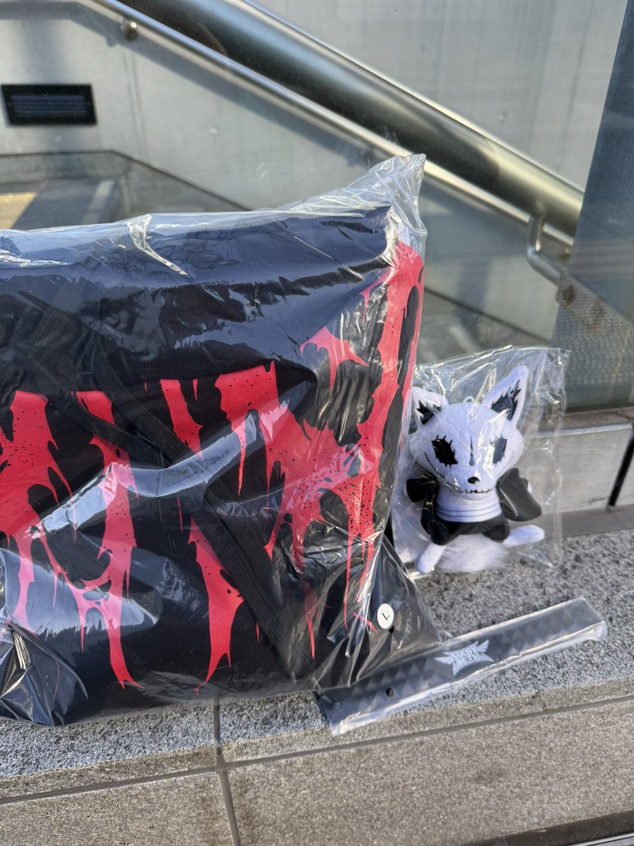 Junpei666's tweet photo. ミッションコンプリート！危なかった！グッズ購入した後にグッズラインナップ一覧見るとぬいぐるみが売切れてた😵とりあえず朝早起きして良かった！後はライブを楽しむのみ！#BABYMETAL https://t.co/BJEPbT97NG