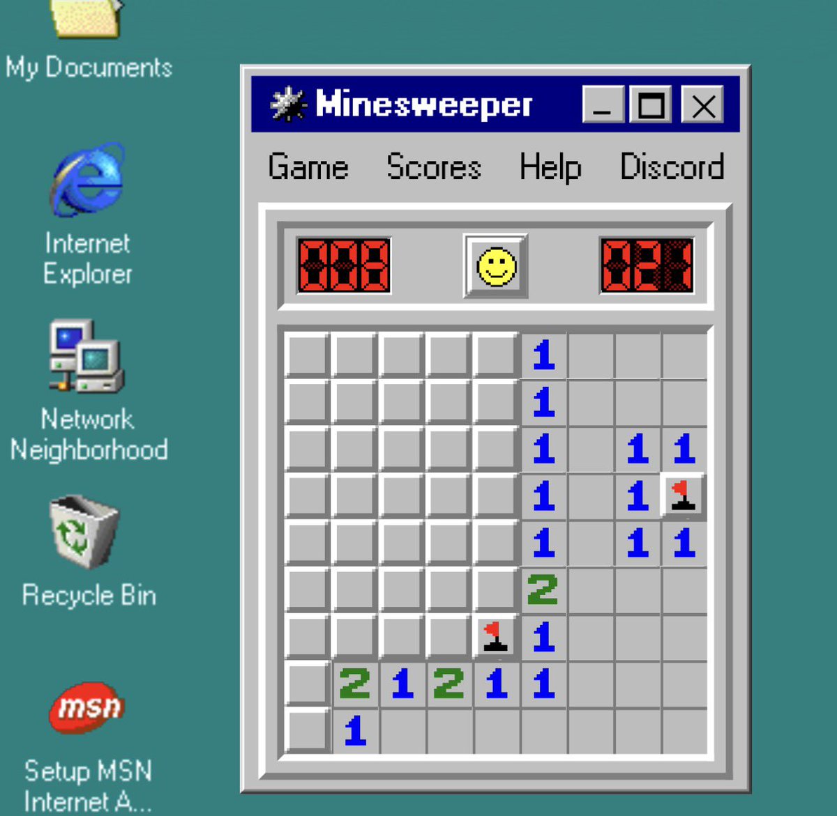 keymash's tweet photo. Announcing our latest browser game, Minesweeper 98! Come enjoy the retro Windows 95/98 Minesweeper, with all the original features and mechanics. We also added global and season leaderboards! https://t.co/J55MrZvZrg