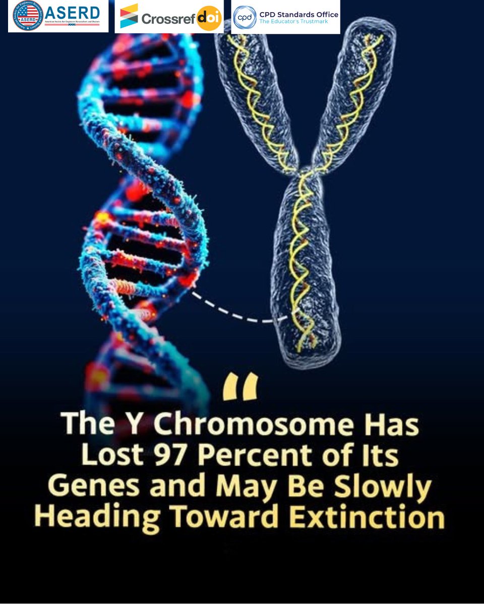 🧬 The Y chromosome is shrinking. Some scientists say it may disappear. Some species already evolved new systems. Biology adapts.
 Upcoming Conferences: 
👉aserd.org/all_conference…
Contact us: info.aserd@gmail.com
#ASERD #Genetics #Evolution #ScienceFacts
