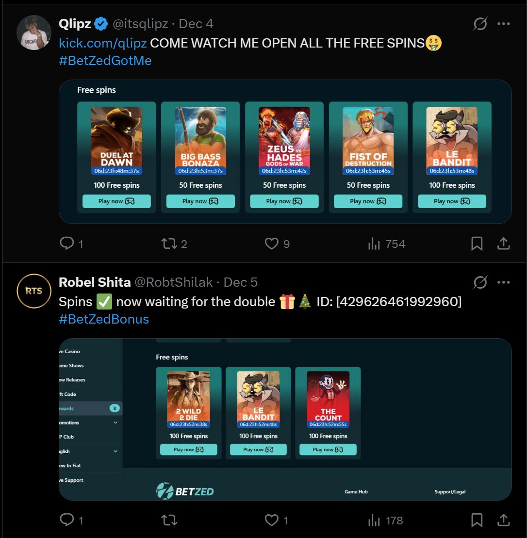 BetzedFreespin's tweet image. 🎊 FREE SPINS DROP – LIVE NOW! 🎰✨
Ready to make 2026 your winning year? 🍀
🎁 Get up to 100 Free Spins — NO DEPOSIT required ⚡

How to participate:
📝 Register here:
👉 betzed.com/promotions/fre…

💬 Comment your BetZed UID + the game you want to spin in 2026
 (Example:…