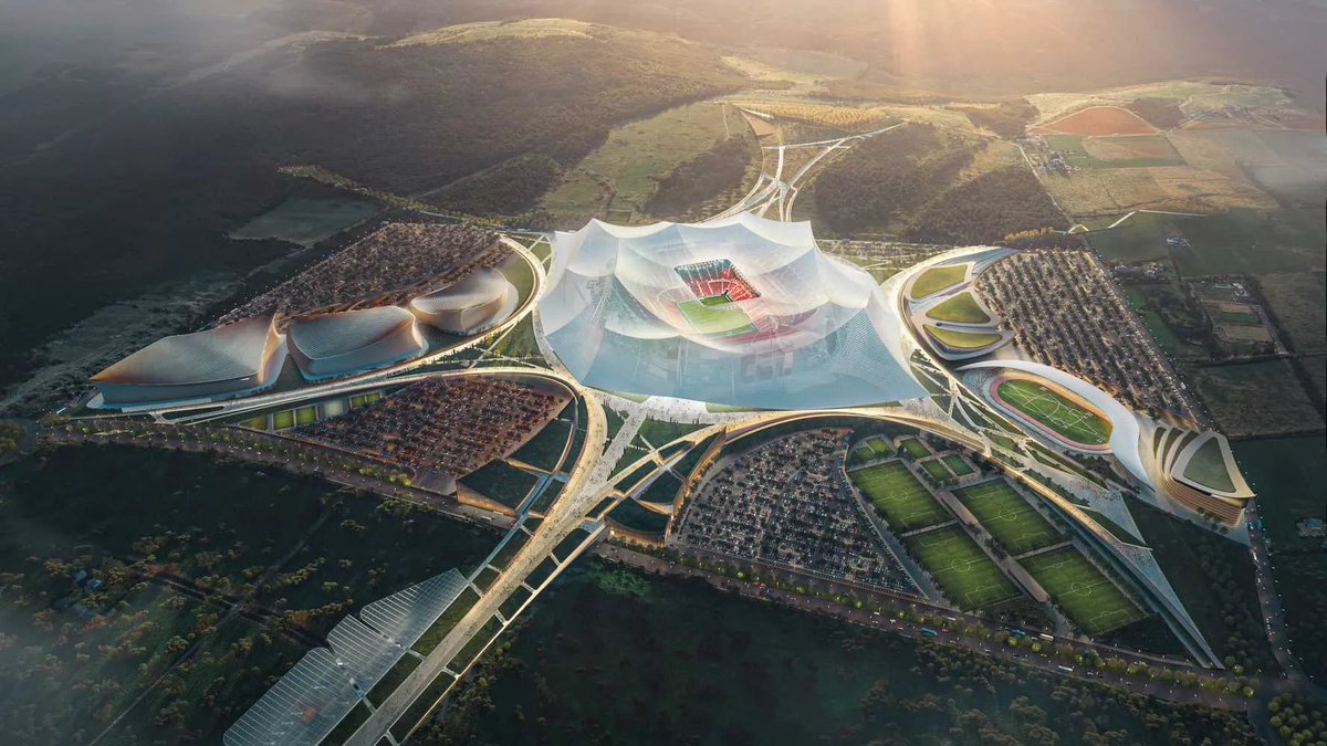 Saitabao's tweet image. Morocco is building the largest stadium in the world with a seating capacity of 115,000 complete with a mini-city around it at a cost of $500M (Ksh. 65B). Meanwhile, Kenya is building a 60k capacity stadium (the size of Kasarani stadium) with no supporting infrastructure at a…