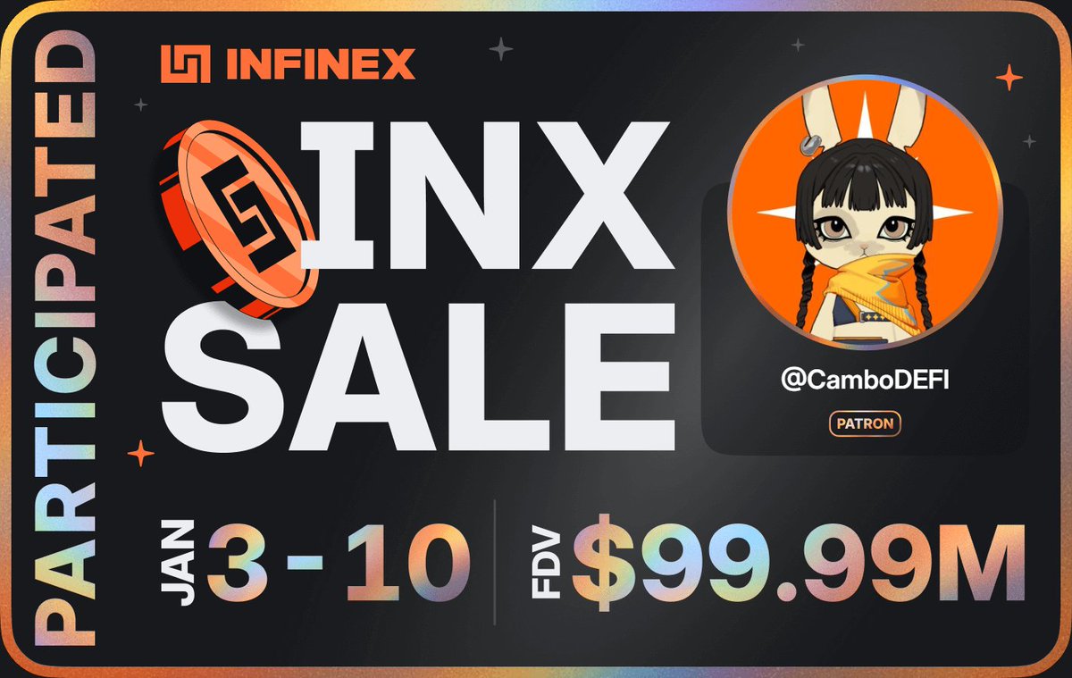 I participated in the <a href="/infinex/">Infinex</a> sale - $99.99M FDV, 3-10 Jan, 2026