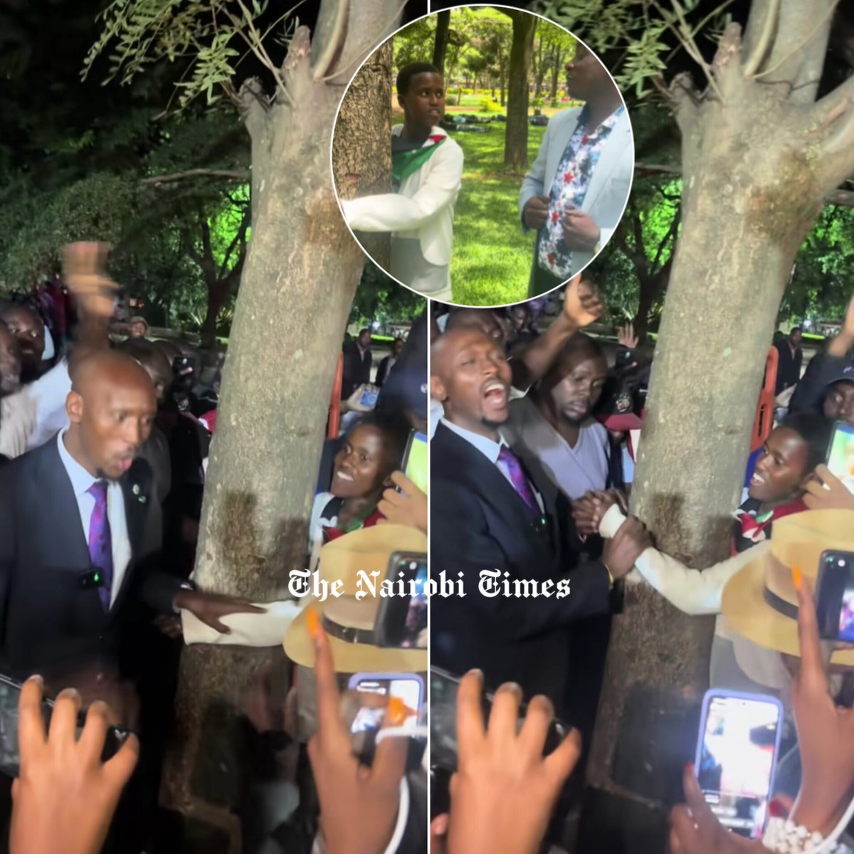 Celebrations erupted at Nairobi’s Jeevanjee gardens as 14-Year-Old Stephen Gachanja completed 50-hour tree-hugging challenge for his sick brother 👇