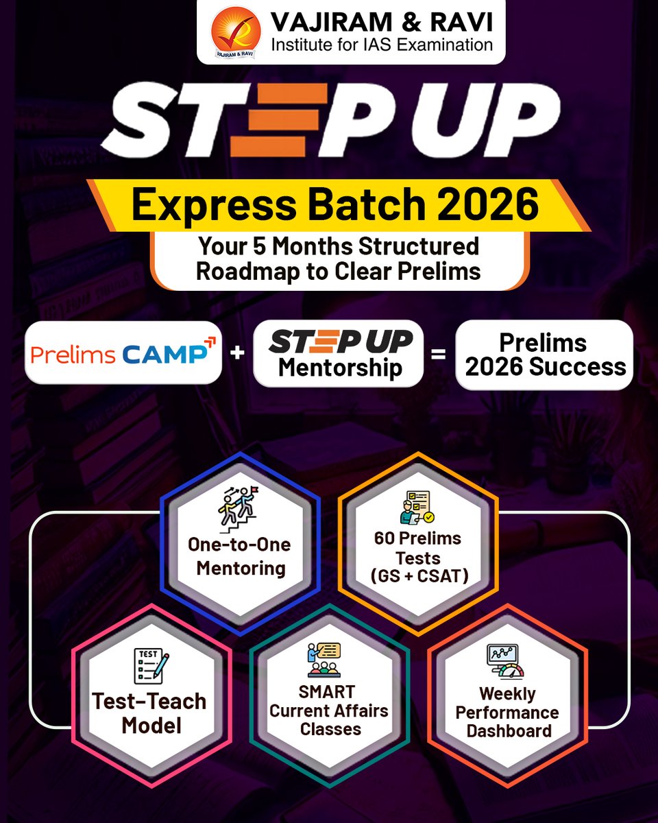 VajiramRavi's tweet photo. Aiming for UPSC 2026 or 2027 ?
Step up your preparation with our StepUp courses.
To know more: https://t.co/xR5f4FsHue

 #UPSCPreparation #IASExam #StepUpCourses #VajiramAndRavi #UPSC2026 #UPSC2027 #MentorshipProgramme #ExpressBatch #CivilServices #UPSCMotivation https://t.co/LSYHkRaAt4