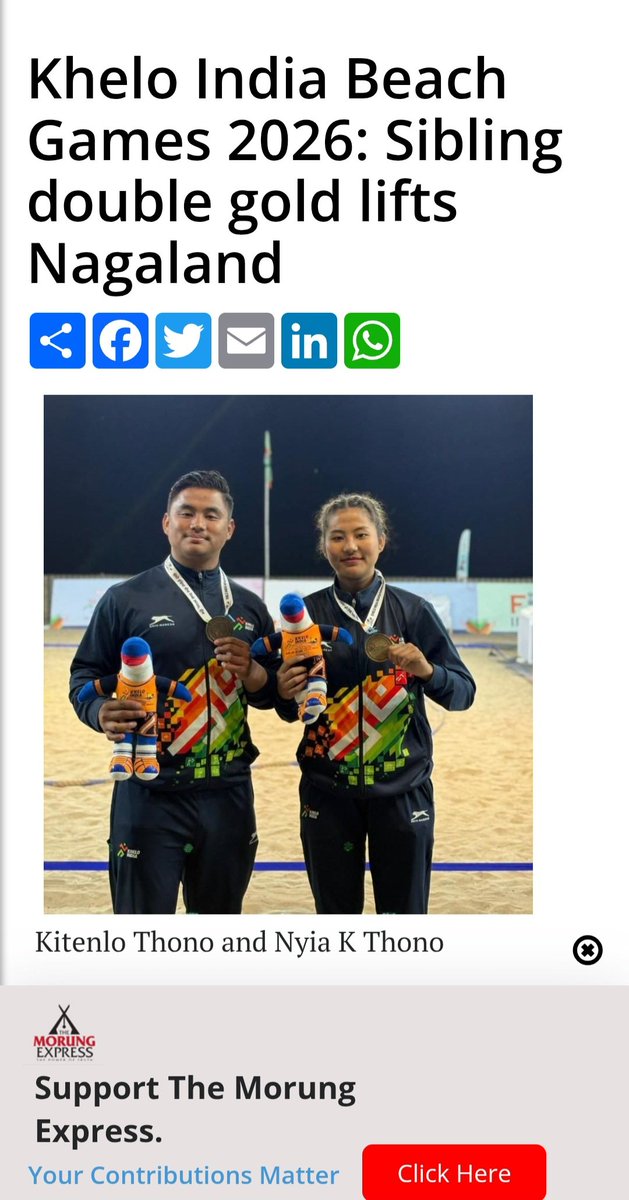 Khelo India Beach Games 2026: Sibling double gold lifts Nagaland | MorungExpress | morungexpress.com morungexpress.com/khelo-india-be…