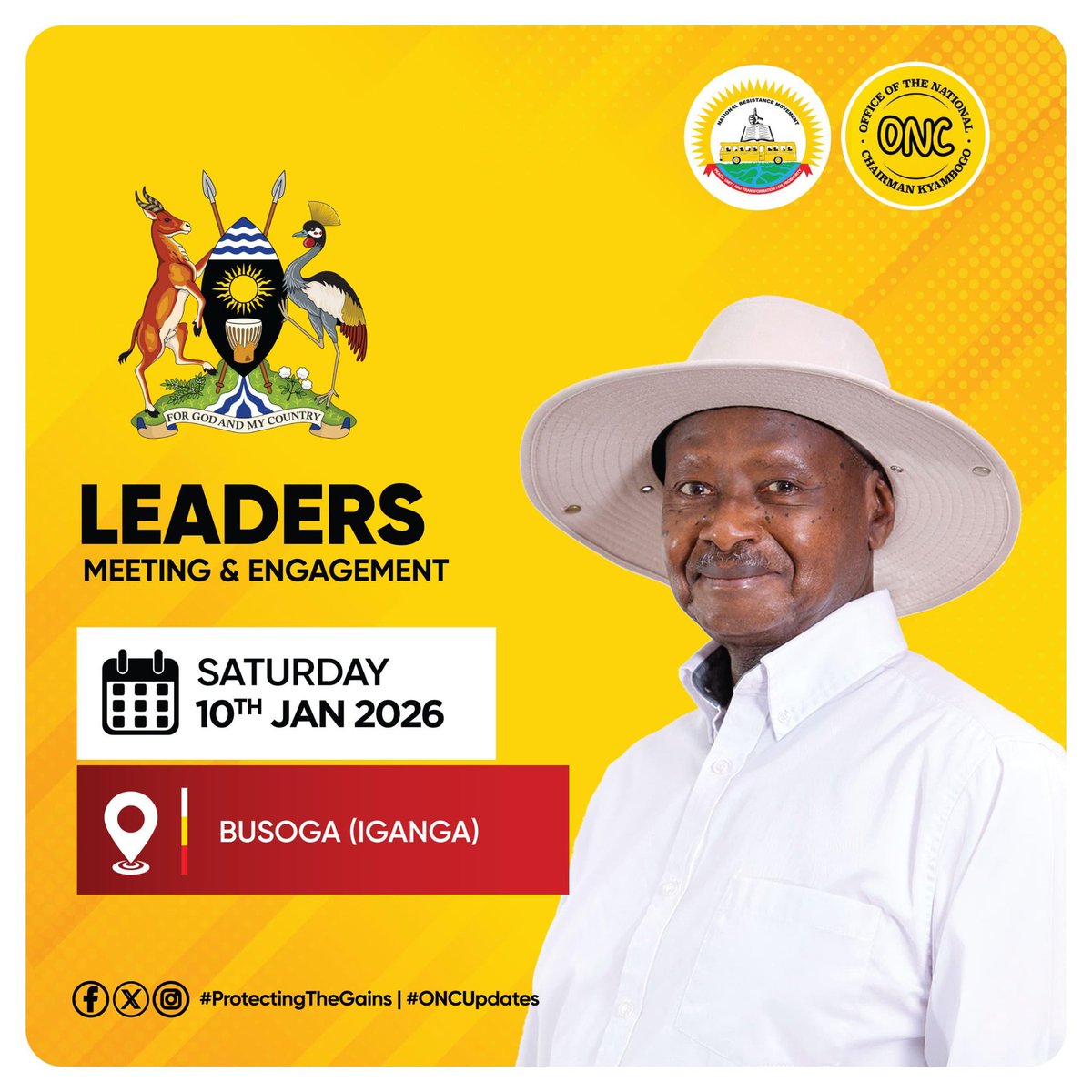 MiltonOboteIII's tweet photo. As H.E. @KagutaMuseveni meets the Bazzukulu of Busoga in Iganga, the ONC Manager, Hajjat Hadijah Namyalo, is reinforcing a clear message: vote wisely, safeguard the gains achieved, and secure the future of our country. ✔️ Tick/Thumbprint the Bus.
#ProtectingTheGains https://t.co/zeuLDcrST9