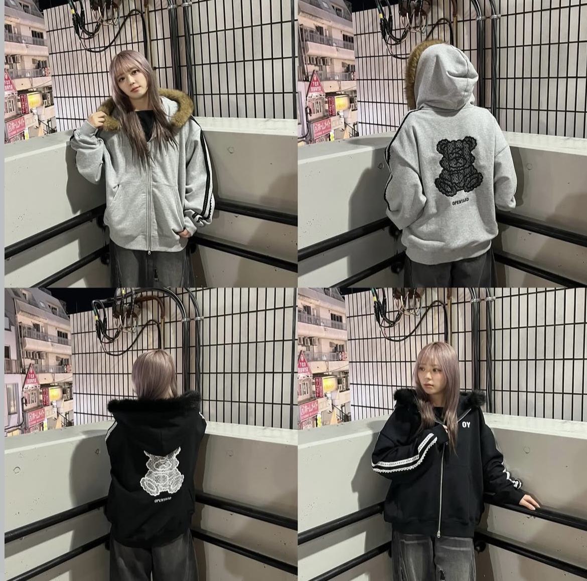 yori チェックパーカー　⭐︎美品⭐︎ パーカー ユニセックス ツートーン リングチェーン チェック