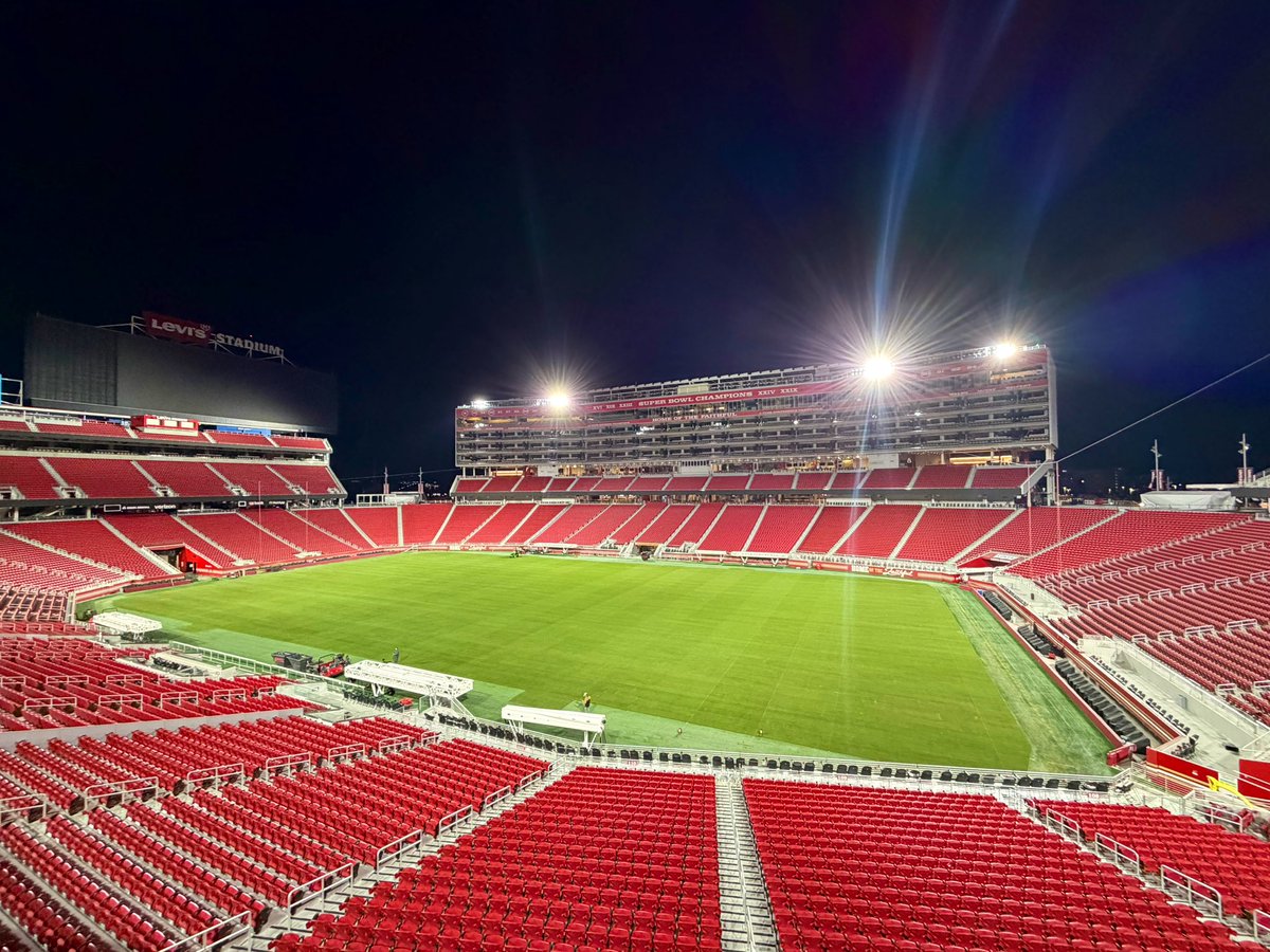 NPappas23's tweet photo. 2026 means new grass for @LevisStadium. Preparing for #SuperBowlLX, but ready for the @49ers if they make one more stop at home. #FromTheField https://t.co/pQ4GxpKe93