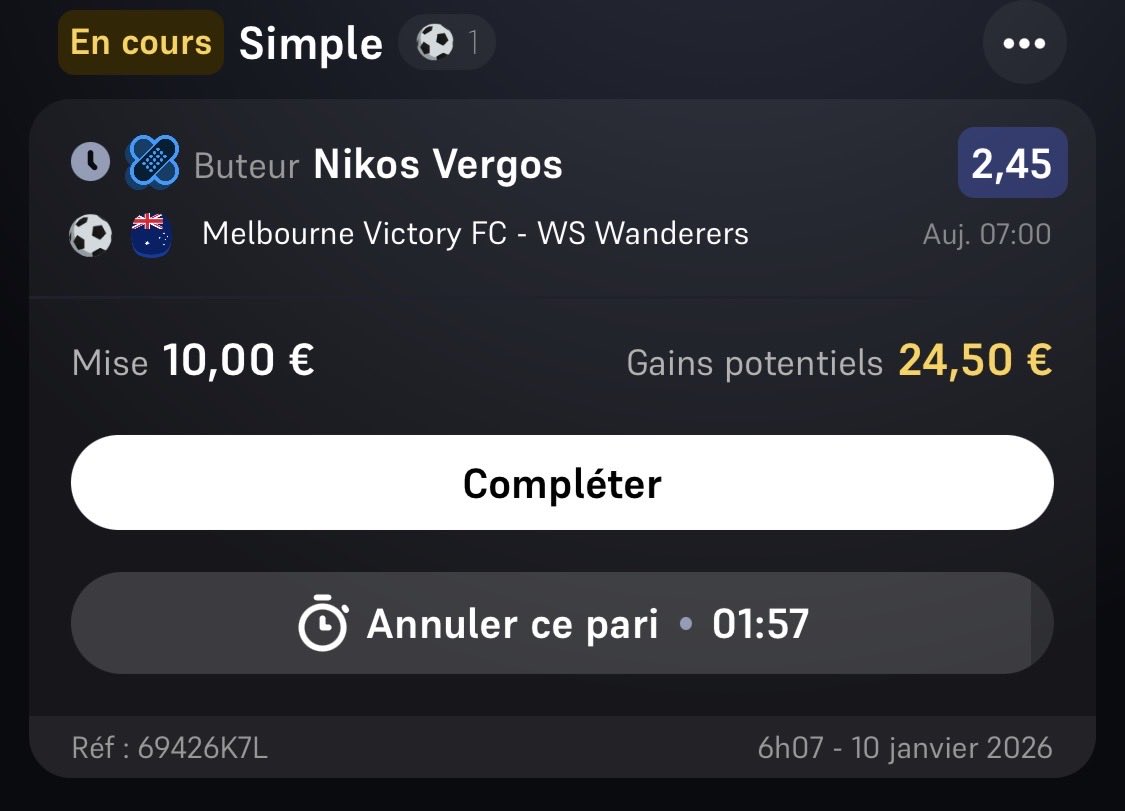 LeBarjotProno's tweet photo. Vergos du côté de Melbourne 
❤️like si tu suis❤️

Si ça passe on enchaînera sur la journée en montante https://t.co/j6RWNt5Zup