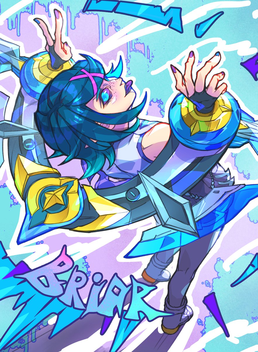 melt_art0623's tweet image. Battle Academia Briar🩷💙💛
#LeagueOfLegendsFanArt