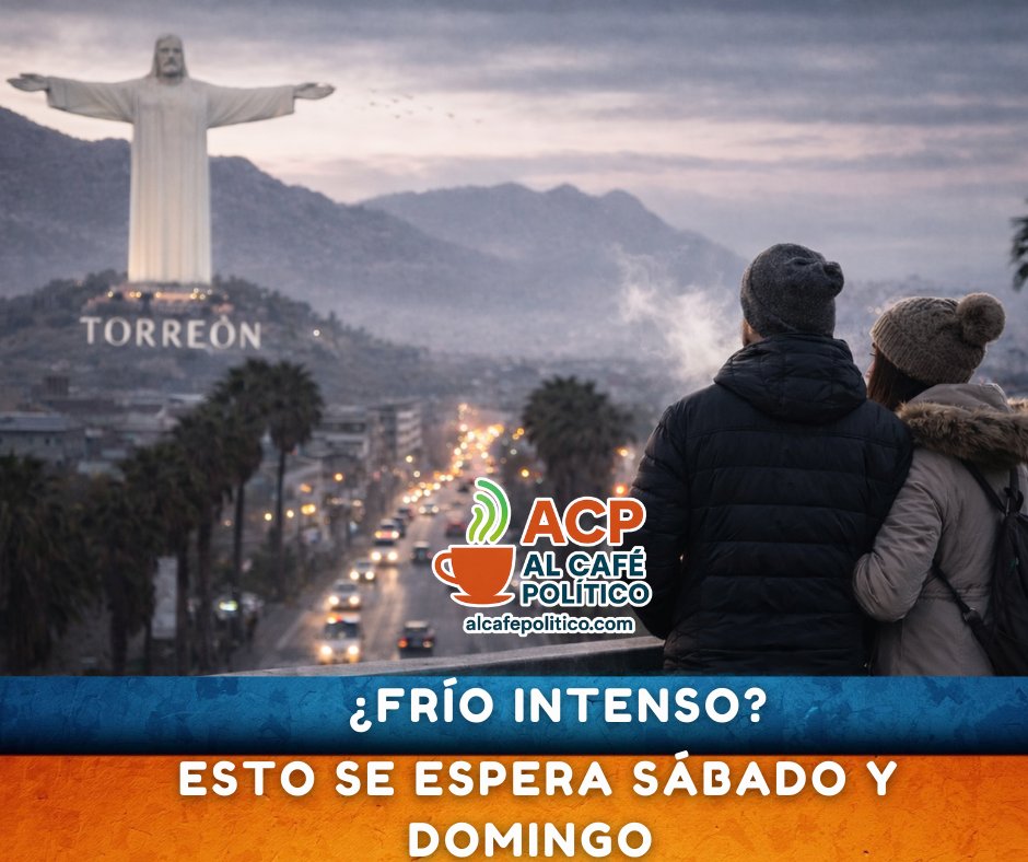 AlCafepolitico's tweet photo. ❄️ ¿En verdad hará frío en #Torreón este fin de semana? El #frentefrío27 sí baja la temperatura, sobre todo en la noche y madrugada, pero no se prevén condiciones extremas. Te contamos el pronóstico 👇
 https://t.co/KEUYITKFl4 https://t.co/RTS6YQbm2U