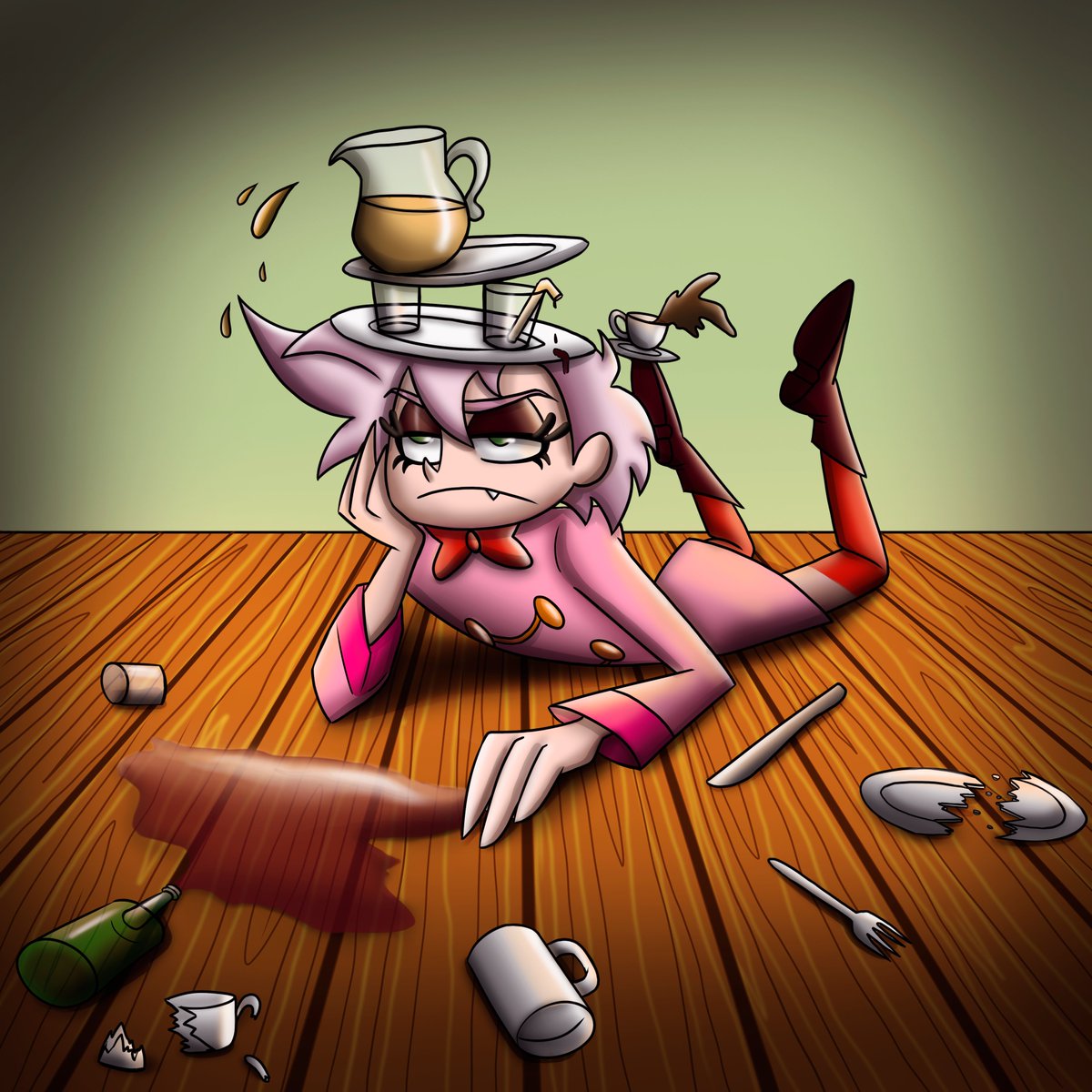 ItWasNiceWhile's tweet photo. Some old Art done by the ever deadly deer  @laisaic  of Bugsy having no fun at work https://t.co/l7rMdaxHT0