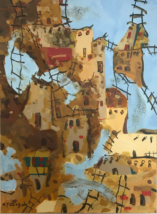 mydayoub's tweet photo. Art of the Day! "Houses embracing the sky". Buy at: https://t.co/DUSAxtkTWa https://t.co/bt15619ViP