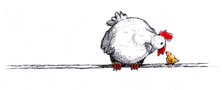 jpveiga3's tweet photo. Art of the Day! "Hen &amp; chick". Buy at: https://t.co/WUO8CPRl1h https://t.co/KN1BKtXglc